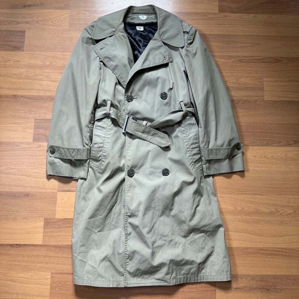 Men's Vintage 1980's USMC Military Double Breasted All Weather Trench Coat Sz 36